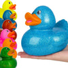 The Dreidel Company Giant Glitter Rubber Duck Toy with Sound Assortment Duckies for Kids, Bath Birthday Gifts Baby Showers Summer Beach and Pool