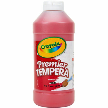 Crayola Premier Tempera Paint For Kids - Red (16oz), Kids Classroom Supplies, Great For Arts & Crafts, Non Toxic, Easy Squeeze Bottle