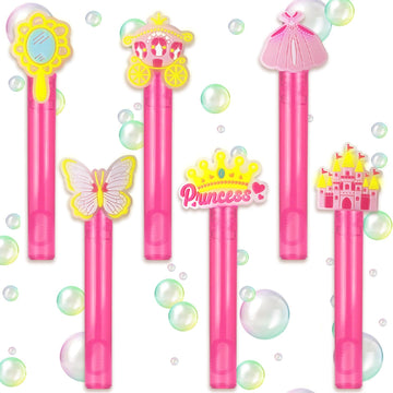 24PCS Glitter Princess Bubble Wands,Princess Birthday Party Supplies Prizes Castle Party Supplies Mini Bubbles Birthday,Goodie Bag Stuffers