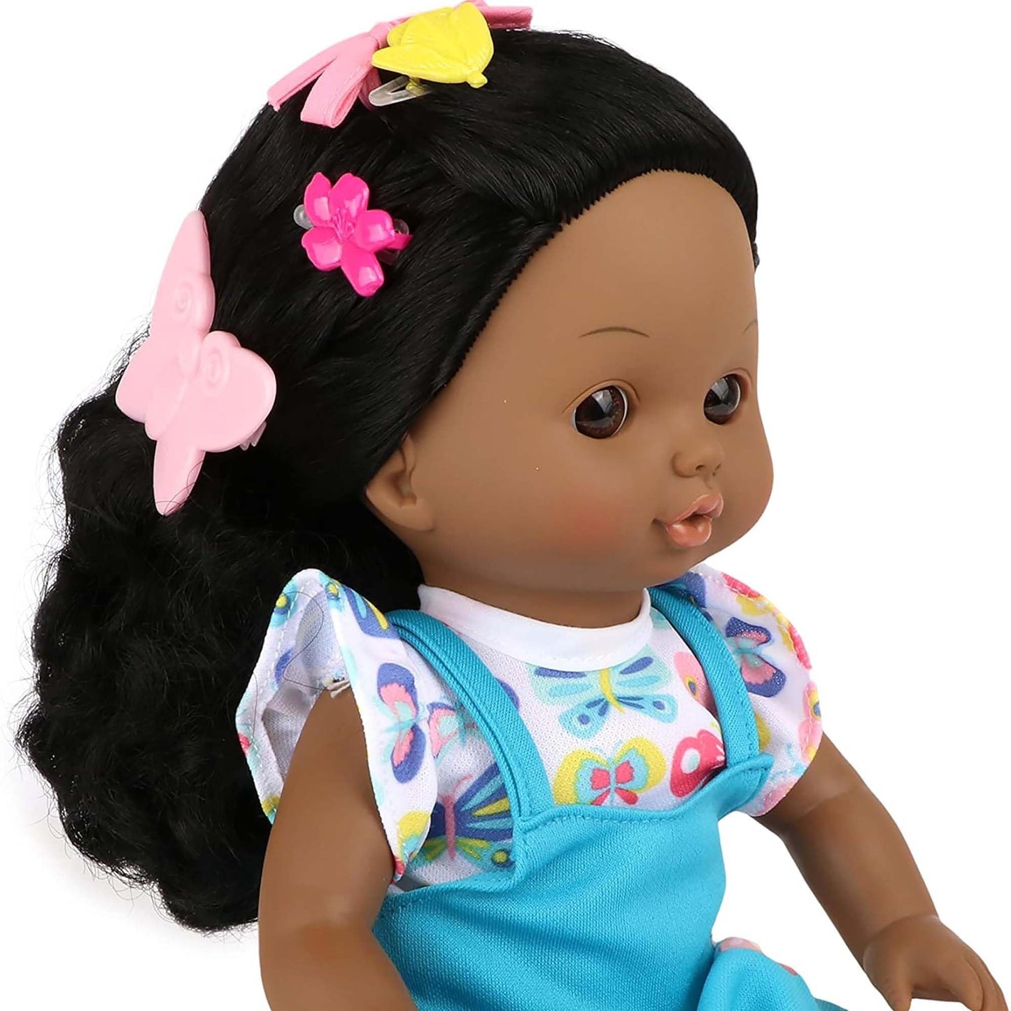 Dream Collection: Hairstylist Play Set - 12" African American Doll - Blue & Butterflies, Salon Beauty Toy Set, Sounds Blow Dryer, Accessories, Kids 3+