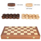 VAMSLOVE 15inch Checkers Folding Wooden Game Set, 100 Square Checkerboard International Checkers Draughts Board 10x10 for Kids with Pieces Storage