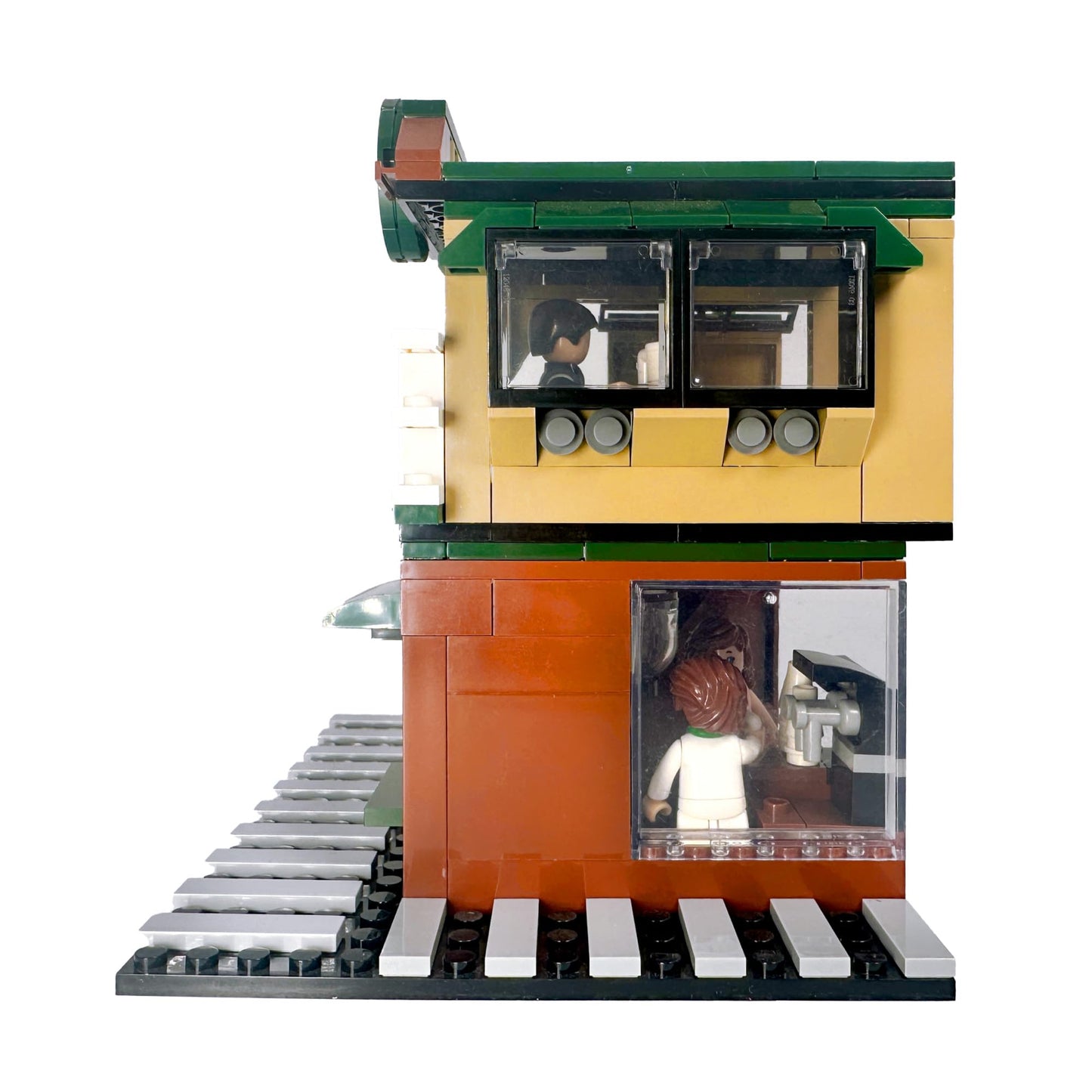 General Jim's Modular Coffee Shop Building Set - 283 Pieces | 2-Story Brick Model with Café Details | Compatible with Major Brands | Urban