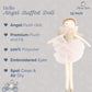 MON AMI Angel Stuffed Doll - 15", Soft Elegant Plush Doll for Little Girls, Use as Toy or Room Decor