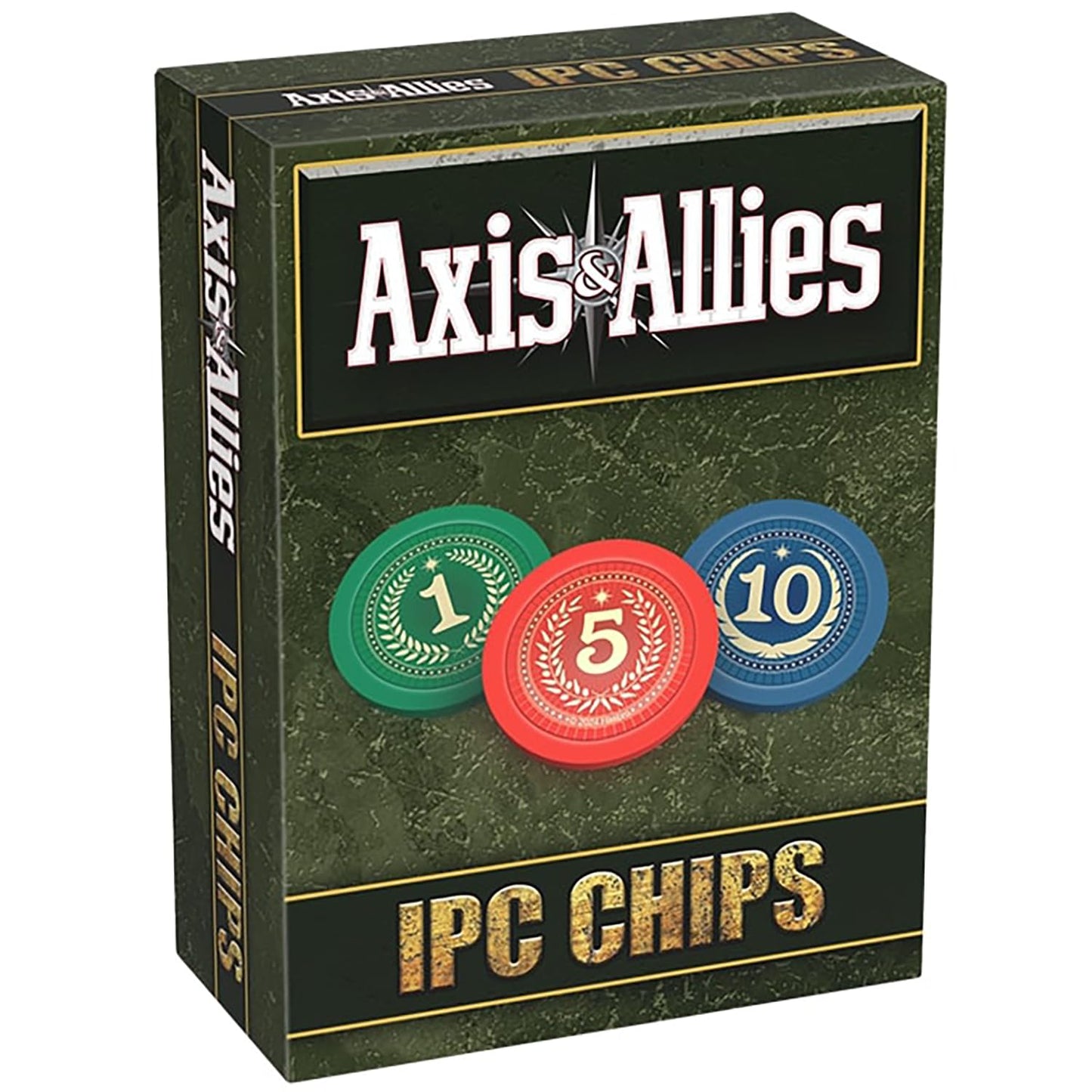 Renegade Game Studios Axis & Allies IPC Chips - 75 Weighted Tokens, 1-5-10 Denominations, Storage Tray