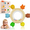 Baby Teething Toys for 3-6 6-12 Months, BPA Free Silicone Teething Rings Toys, Baby Teether Relief Chew Toy with Rattle, Sensory Toy for Infant