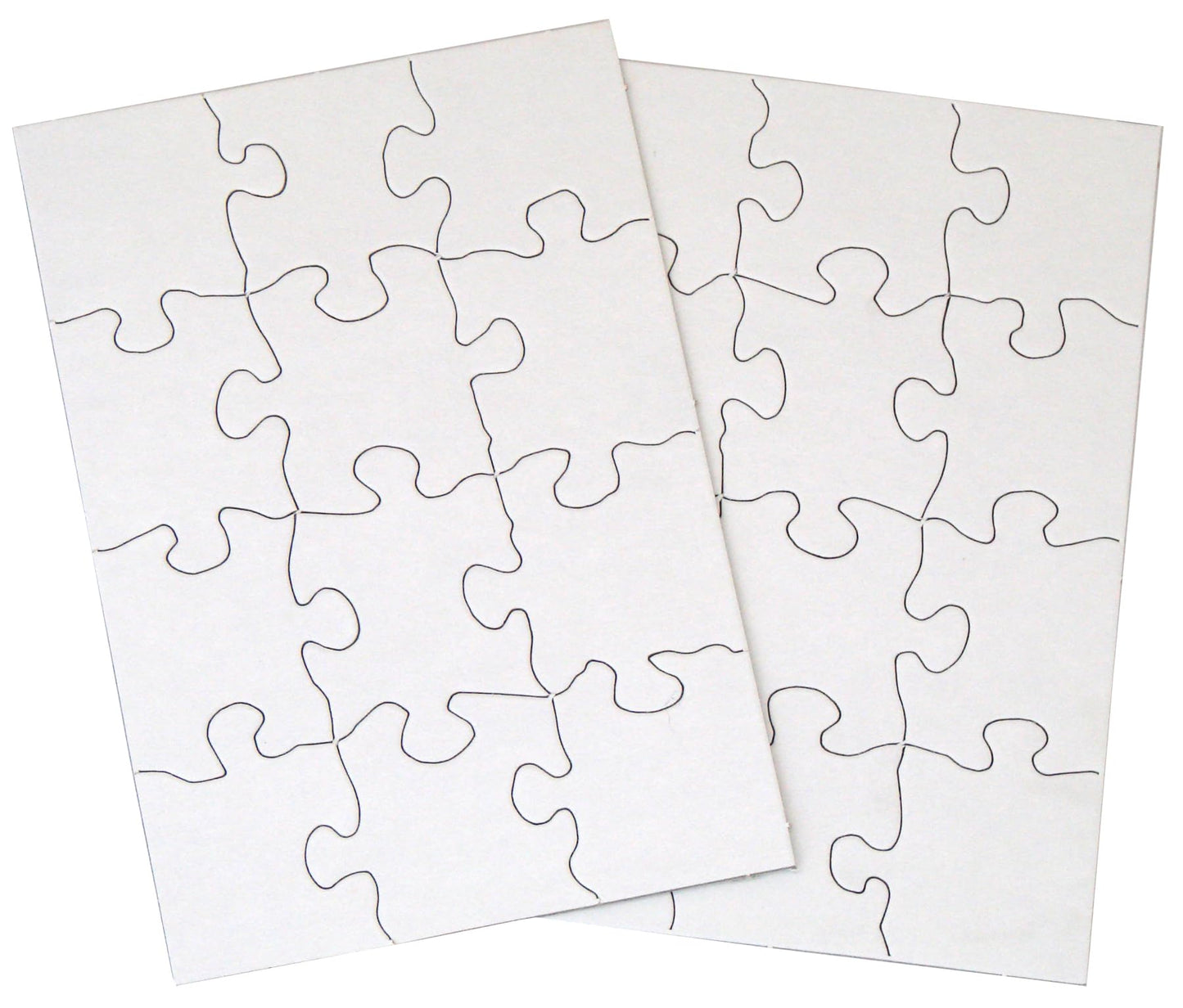 24 Blank Jigsaw Puzzles - 5.5 inch x 8 inch, 12 Pieces per Puzzle - Excellent for Kids Activities, Arts & Crafts, Invitations, Blank Puzzles to Draw
