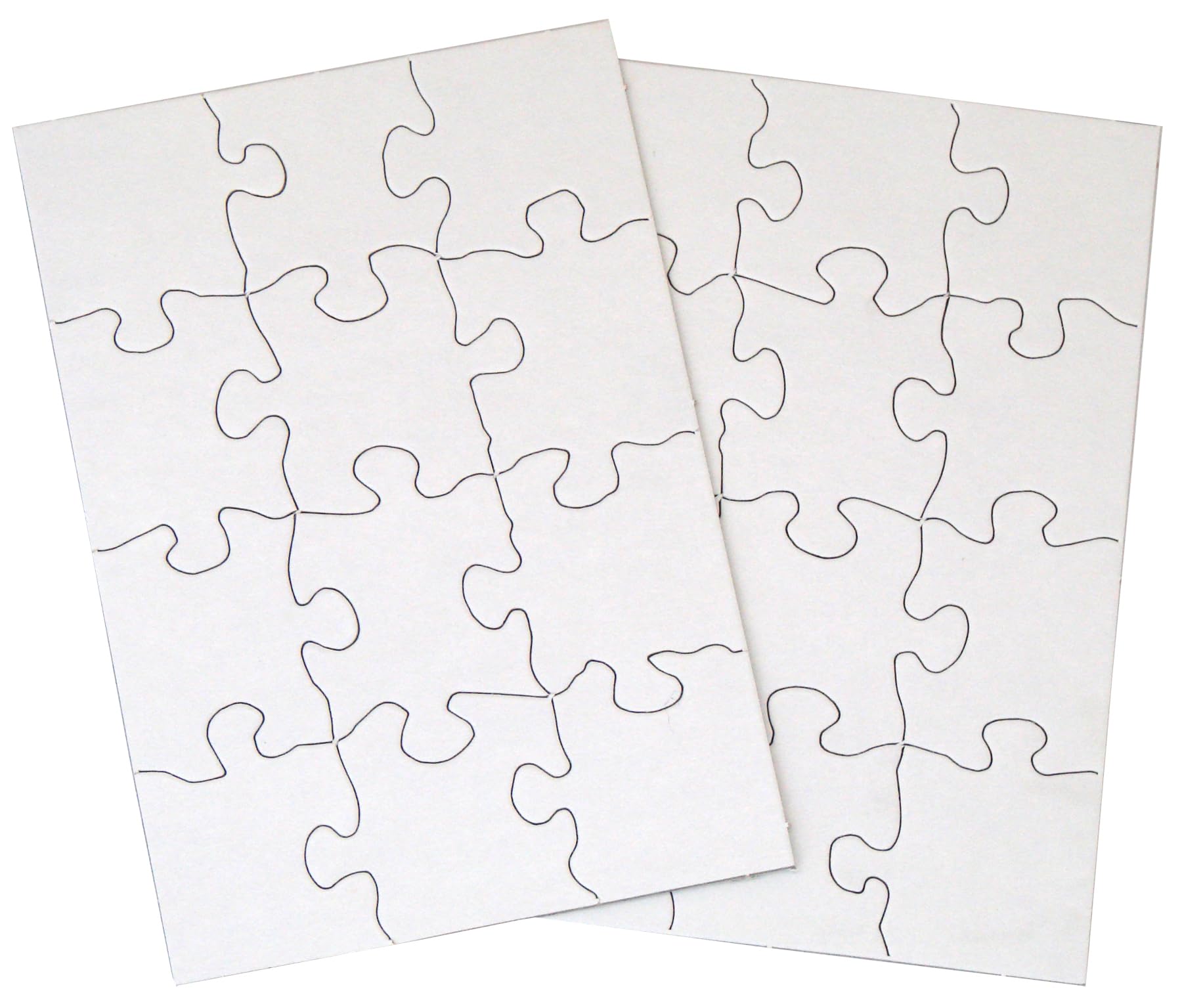 24 Blank Jigsaw Puzzles - 5.5 inch x 8 inch, 12 Pieces per Puzzle - Excellent for Kids Activities, Arts & Crafts, Invitations, Blank Puzzles to Draw