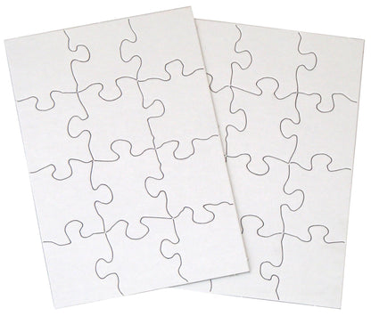 24 Blank Jigsaw Puzzles - 5.5 inch x 8 inch, 12 Pieces per Puzzle - Excellent for Kids Activities, Arts & Crafts, Invitations, Blank Puzzles to Draw
