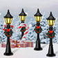 Christmas Mini Street Light Models, 4 Pcs Mini Street Lamp Dollhouse Streetlight Models, Miniature Christmas Village Pathway Lantern Post for DIY