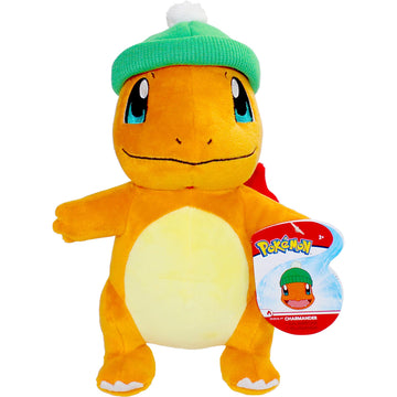 Pokemon Charmander Holiday Seasonal Plush, 8-Inch Plush Toy, Includes Hat Accessory - Super Soft, Authentic Details- Perfect for Playing, Displaying