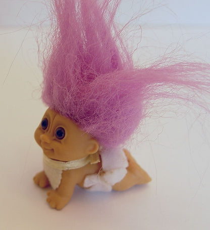 My Lucky Mini 2 Inch Crawling Baby Troll Doll with Purple Hair
