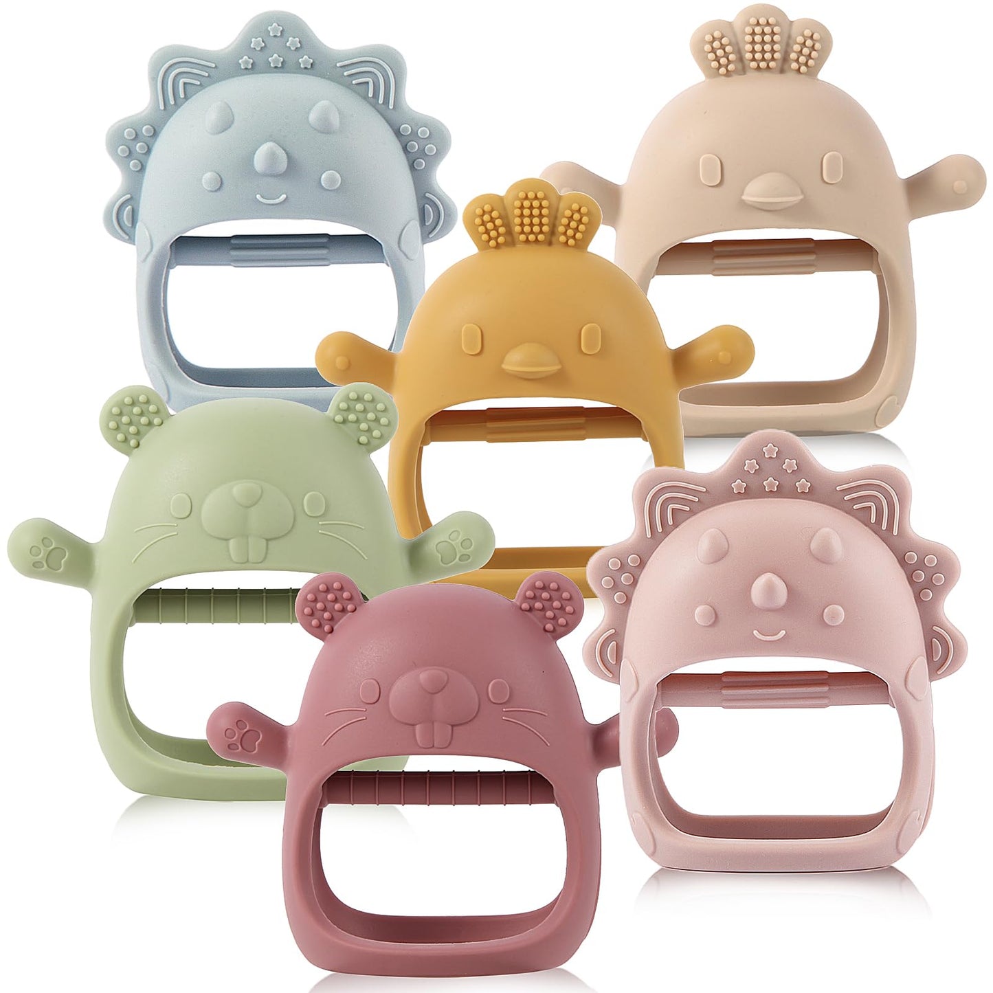 Baby Teething Toys, Teething Toys, Teethers for Babies 3-6 Months, Baby Chew Toys, BPA Free Teether Mitten with Soft Texture for Sensory Exploration