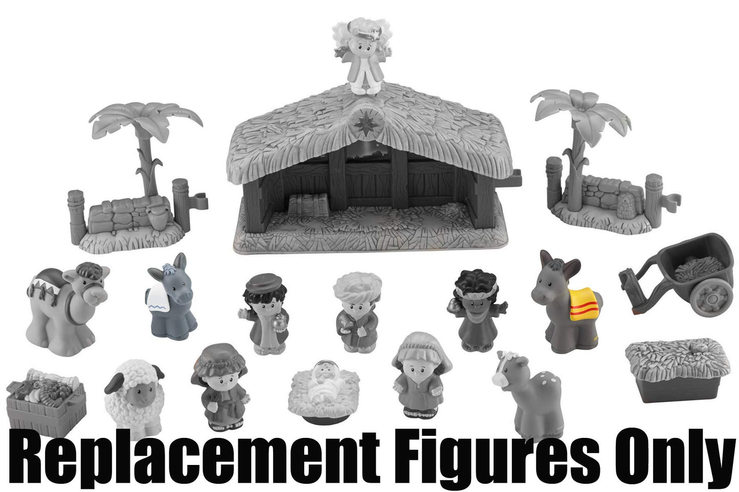 Little People Fisher Price Nativity Manger Replacement Two (2) Donkey (Pair of Donkeys)