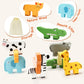 JugueteLand Wooden Animal Stacking Puzzle Toy, Educational Balancing Activity Toy for Kids, Wooden Zoo Animal Building Blocks Stacker & Bag, Stacking