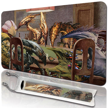 ZHUOHAIZHENHUA Playmats Size 24x14in Free Storage Bags - Ideal for Card Game Enthusiasts MTG TCG Playmat Mouse Pad (SLIVERS-Playing-Poker)