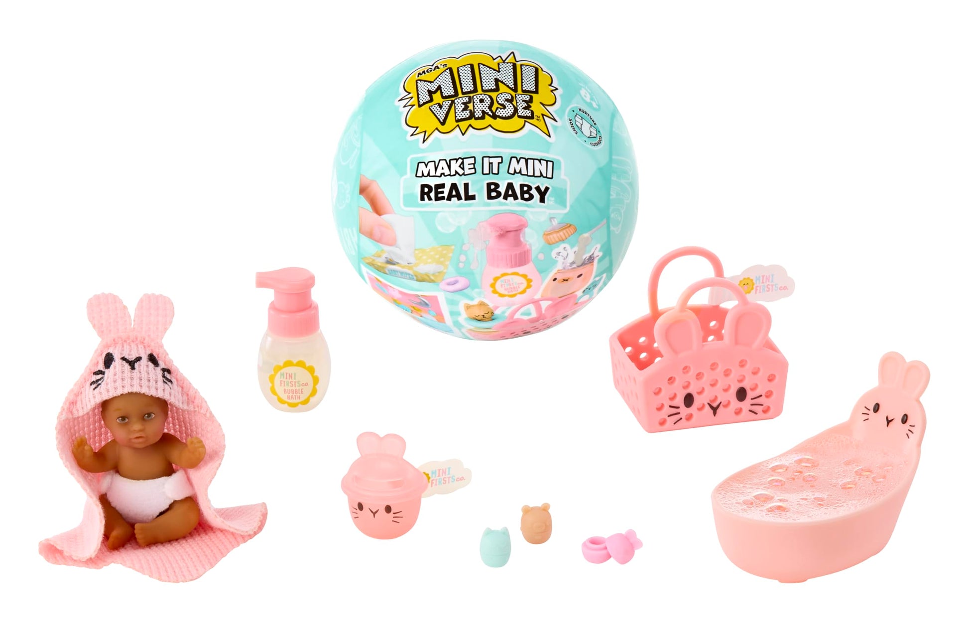 MGA's Miniverse Make It Mini Real Baby Nurture - Blind Packaging, Baby Care Themed Mini Collectibles, 8 Styles Including Rare Twins, Collectors, 8+