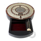 House of Cribbage - 10" Round Shape 4 Tracks Continuous Cribbage Board - Rosewood/Maple - Push Drawer with Score Marking Fields for Skunks, Corners