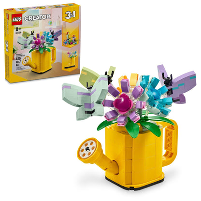 LEGO Creator 3 in 1 Flowers in Watering Can Building Toy - Fun, Creative Activity for Kids, Girls and Boys, Ages 8+ - Gift for Birthdays - Building