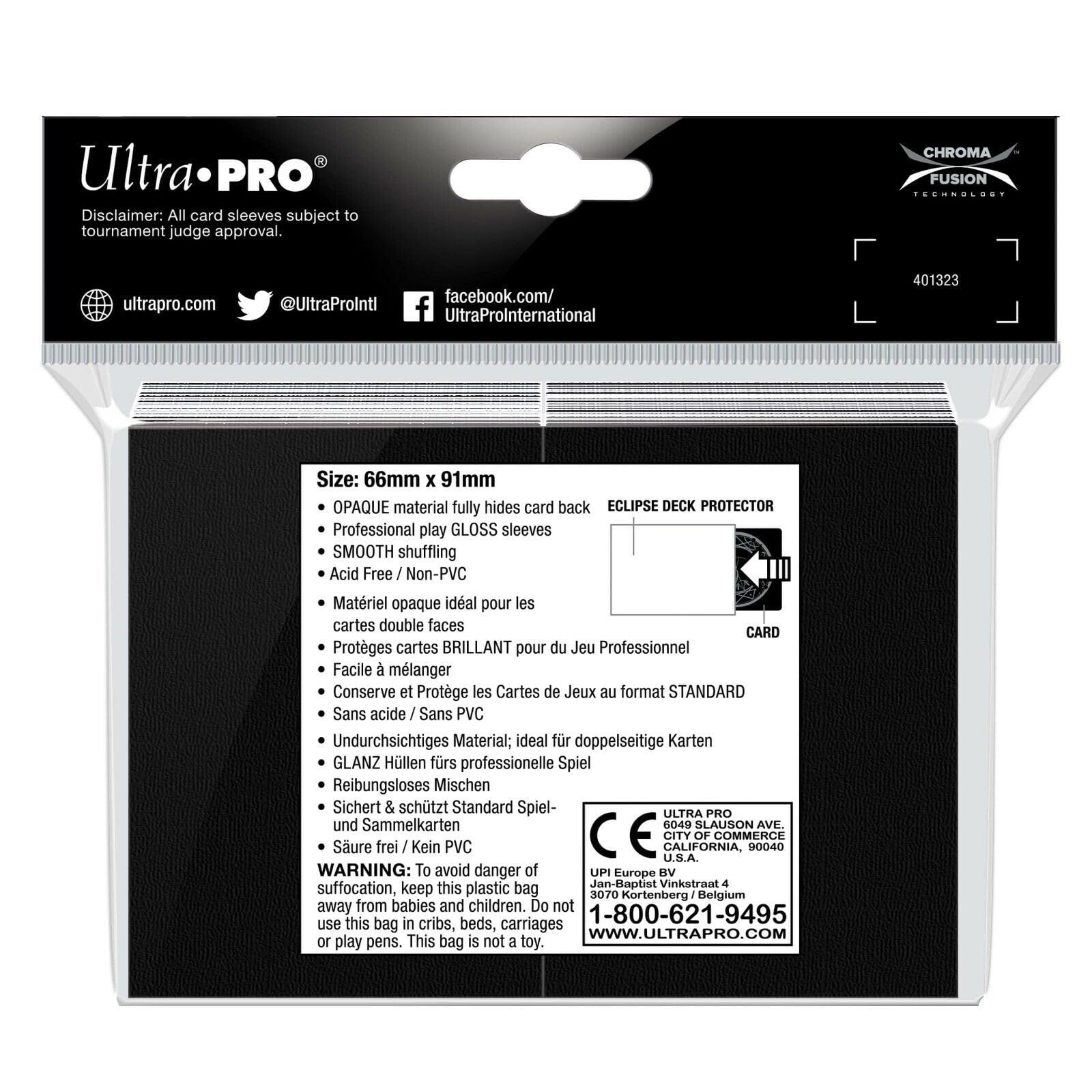 Ultra Pro 88-15600 Eclipse Gloss Standard Sleeves (100 Pack) -Arctic White