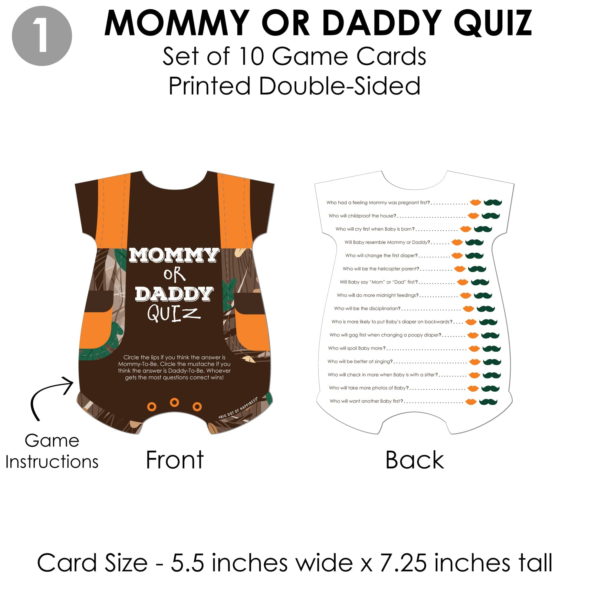 Big Dot of Happiness Gone Hunting - 4 Deer Hunting Camo Baby Shower Games - 10 Cards Each - Gamerific Bundle