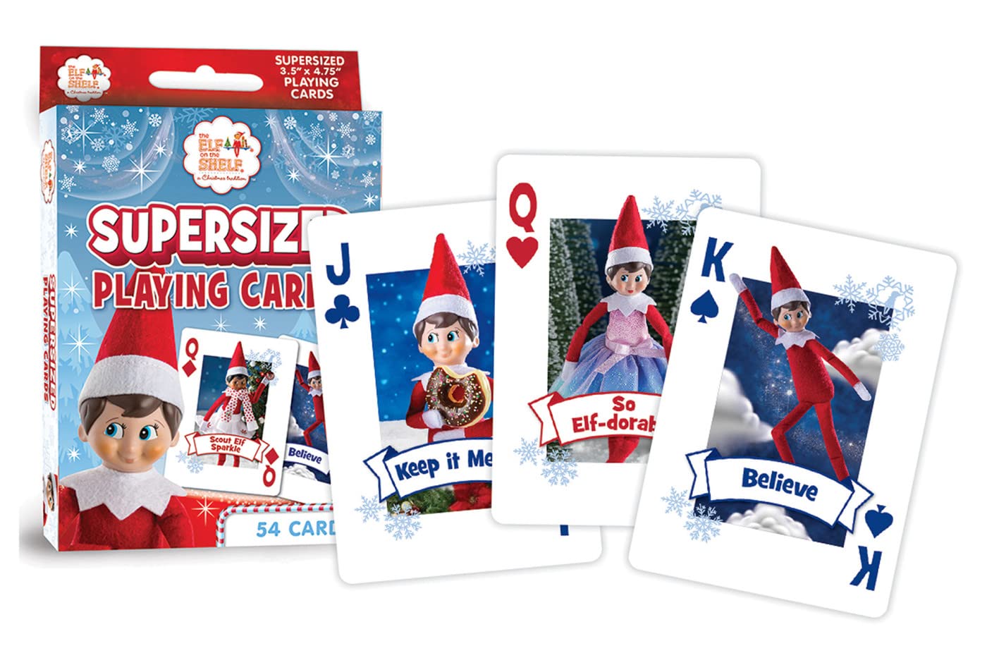 MasterPieces Licensed Kids Games - Elf on The Shelf - Supersized Playing Cards Games for Kids & Family, Laugh and Learn