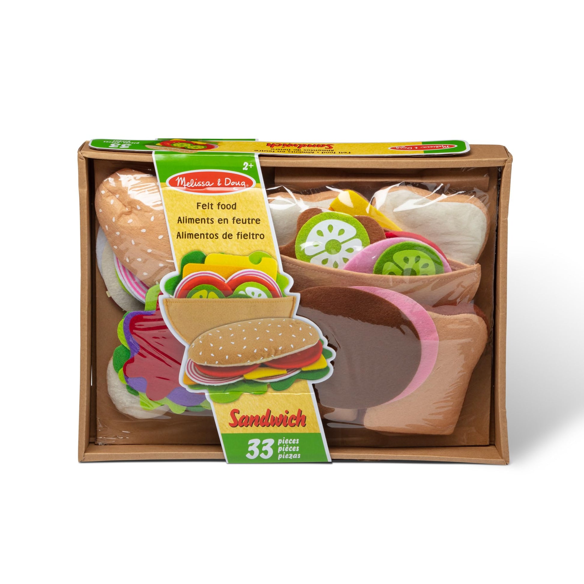 Melissa & Doug Felt Food Sandwich Play Food Set (33 pcs), Orange, 1 Count