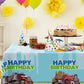 GZBJMYGS Truck Happy Birthday Tablecloth Truck Plastic Supplies Car Theme Boys Girls Green Birthday Party Supplies Party Picnic Camping Plastic Table