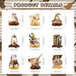 Magical Wizard Birthday Decorations - 9Pcs Magical Wizard Honeycomb Centerpieces for Tables Magic School Table Decorations for Magic Baby Shower Party