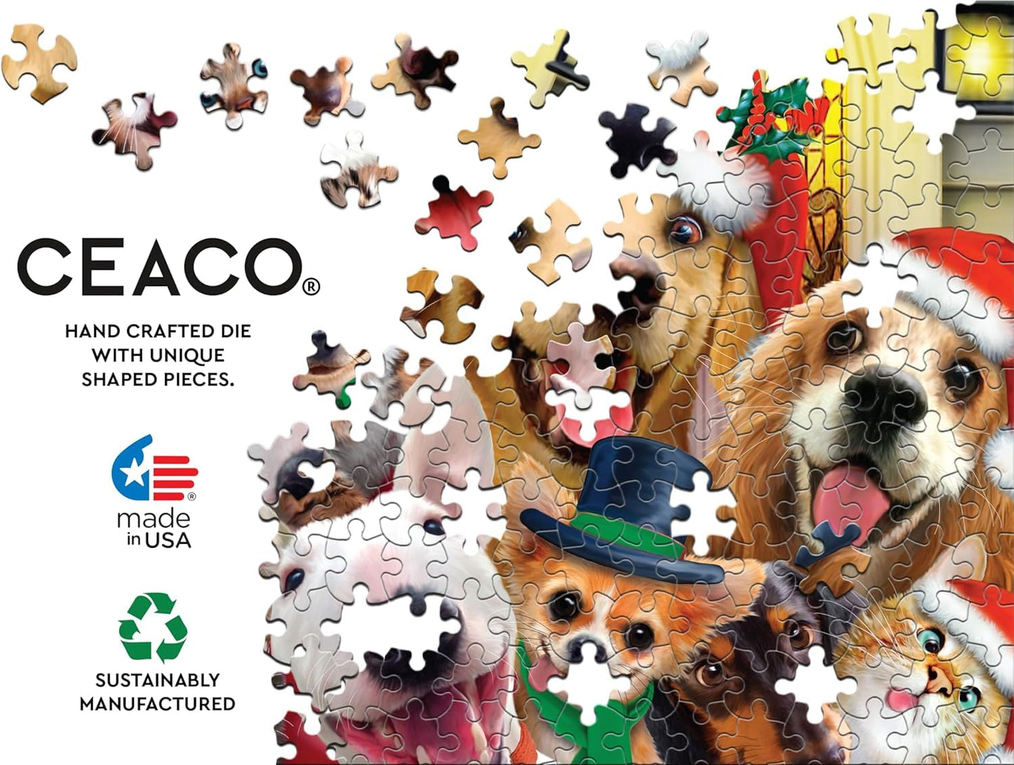 Ceaco - Selfies Holiday Dogs - 500 Piece Jigsaw Puzzle for Adults