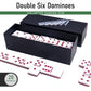 IDTQ Dominoes Set for Adults, Double 6 Dominos Game Set with 28 Domino Tiles Double with Upscale Gift Boxes -7 Polyhedral Dice -Classic Board Games