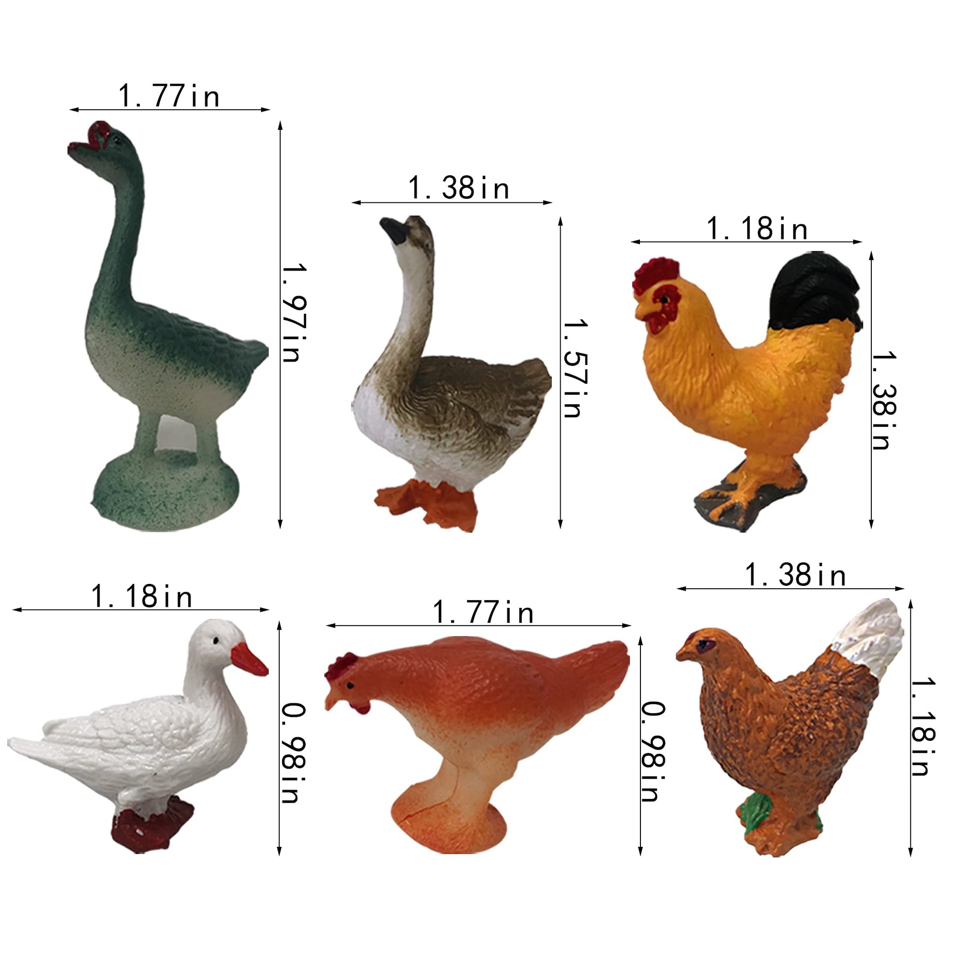 PPXMEEUDC 24 Mini Farm Animal Figurines Realistic Figures Educational Toys for Toddlers Cake Toppers Scene Decorations