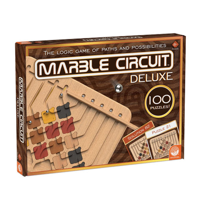 MindWare Marble Circuit Deluxe Brain Teaser Puzzles - Logic Game for 1 Player - Great Gift for Kids & Adults - Premium Marble Maze Game with 100 Brain