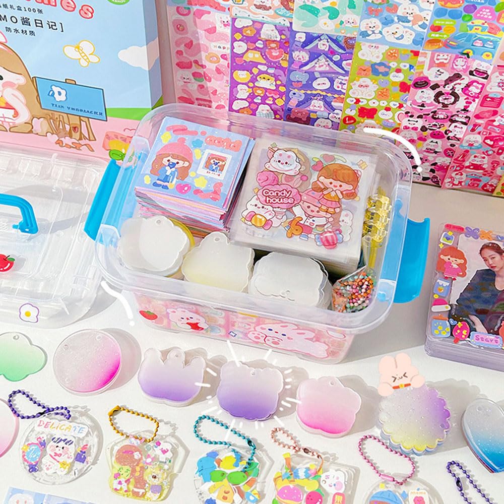 464 Pcs Gu-ka Laser Sticker Set Combination, Various Shapes of Gupan are Material Bags for Girls to DIY (A0806)