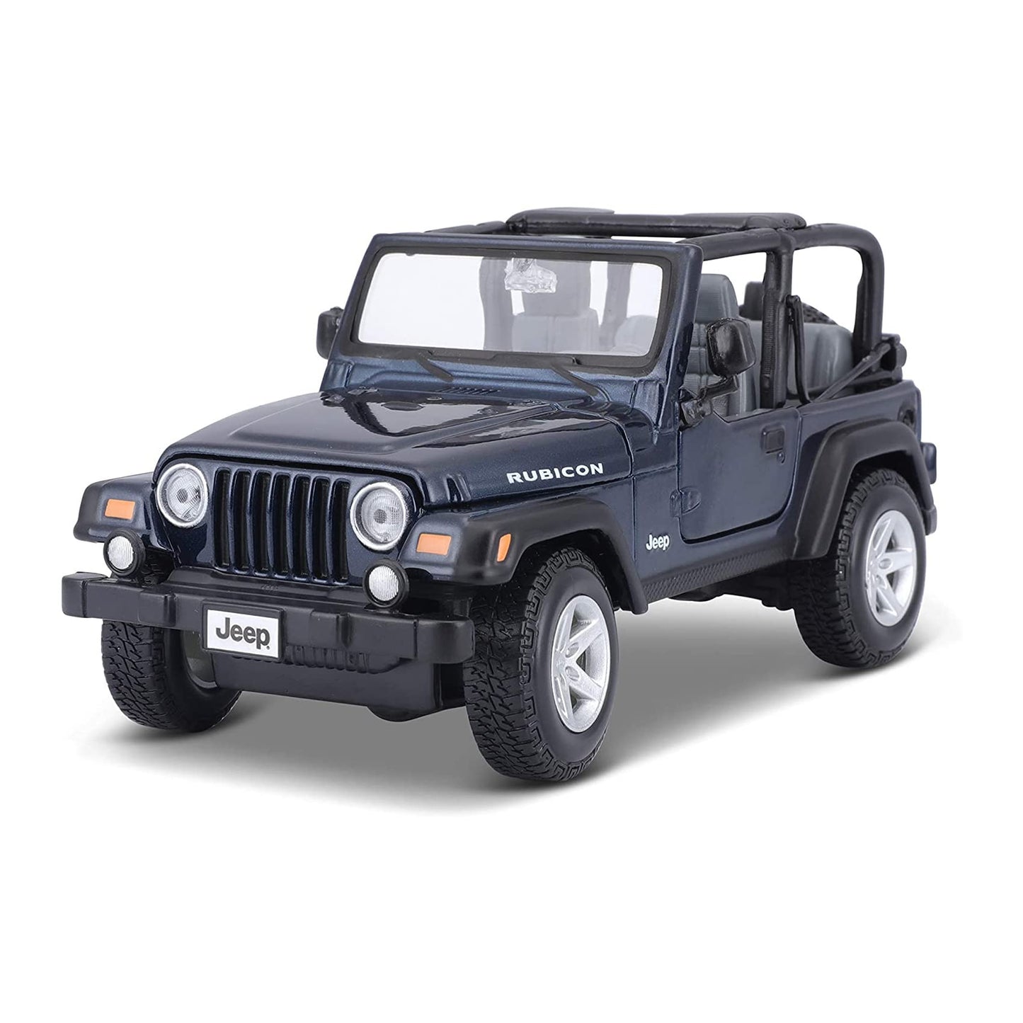 Maisto Plastic Jeep Wrangler Rubicon Diecast Vehicle (1:27 Scale), Metallic Blue