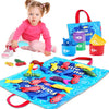 ZCMFHTD Montessori Toys for 1 Year Old, 22PCS Cloth Fishing Game with Stacking Cups Sensory Baby Toys 6-12 Months,Toddler Education Learning Toys