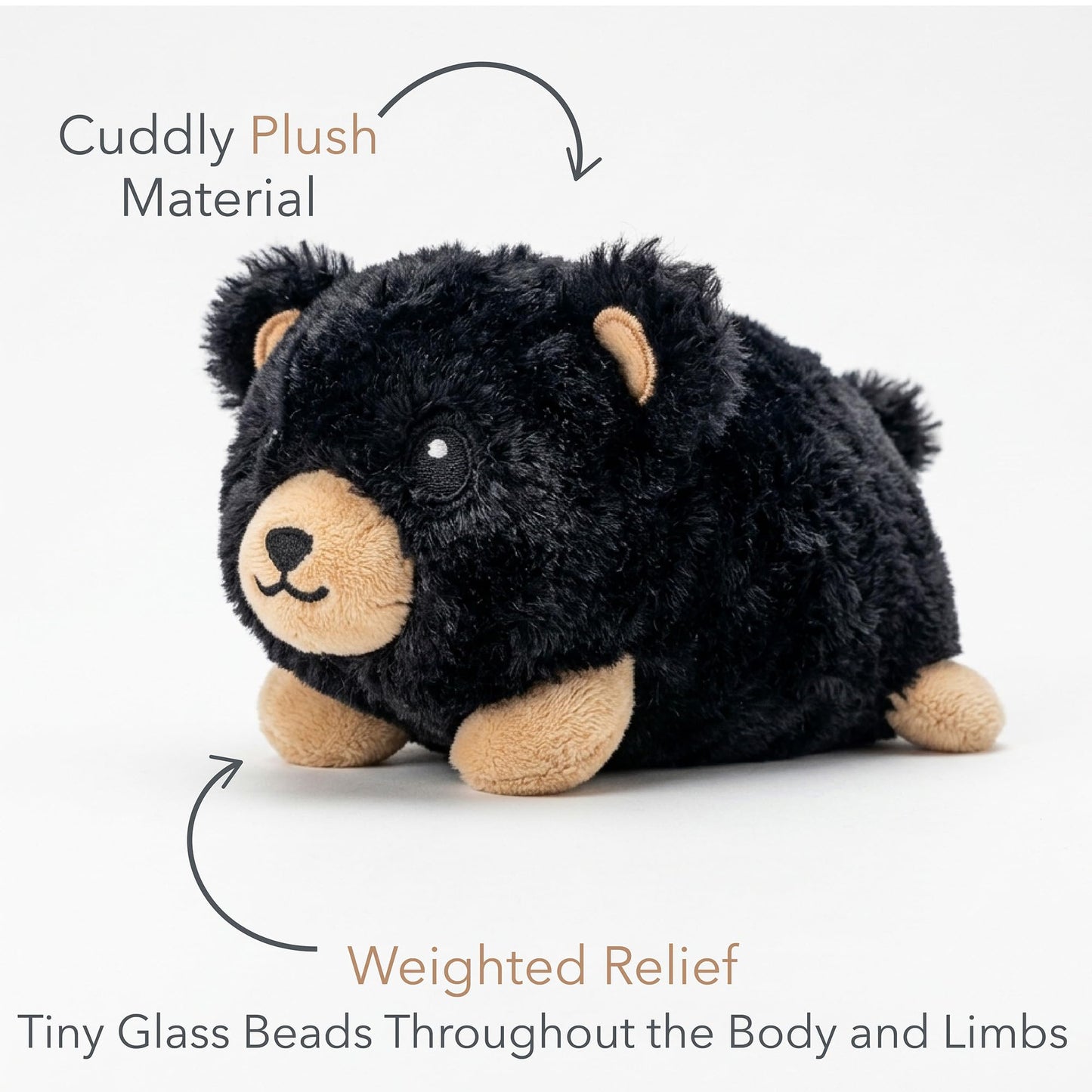 Warm Pals Baby Black Bear, Small 3x5 Microwavable Comfort, Heated Plushie for Warmth, Calming Anxiety, Relaxing Bedtime Snuggles and Cozy Toys