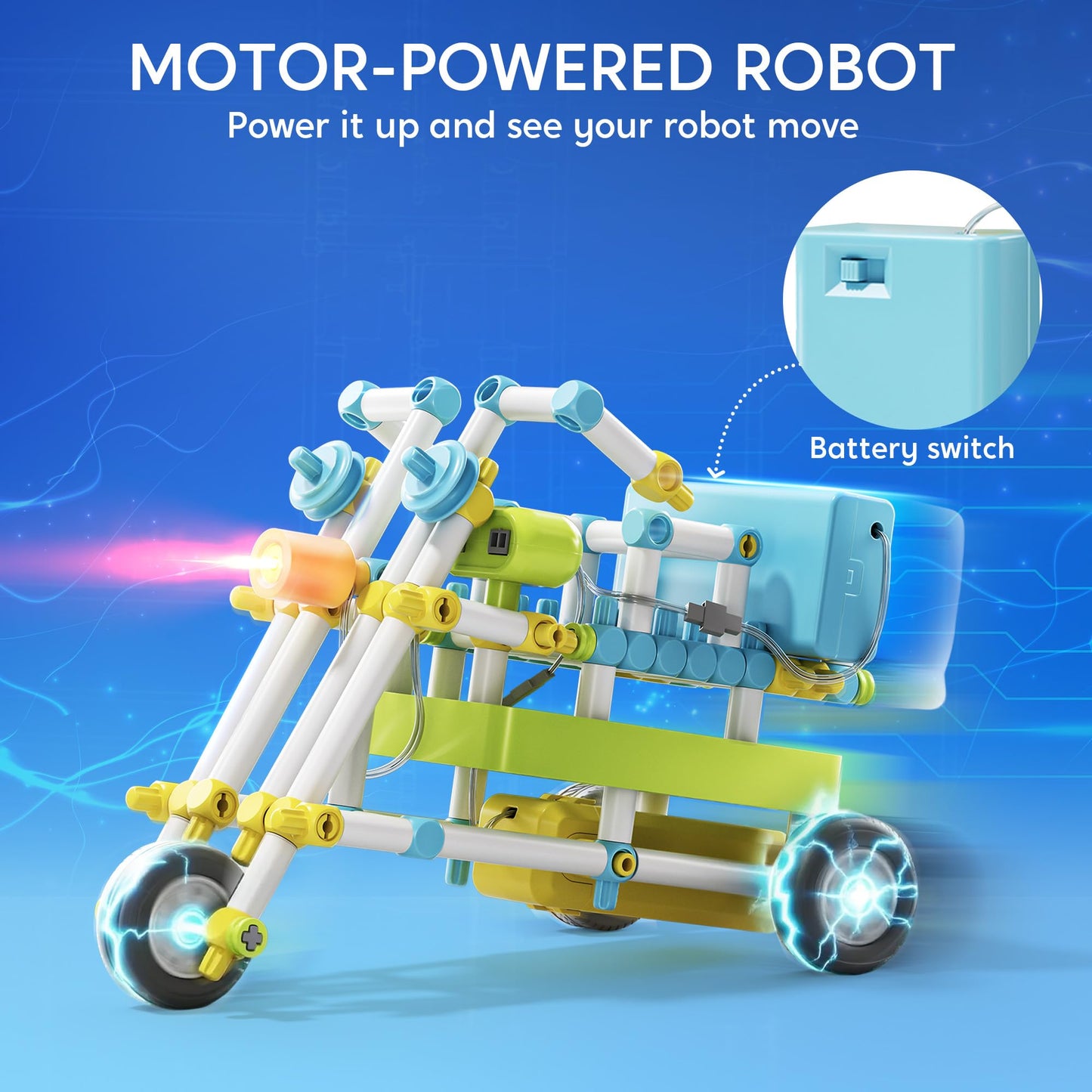 JOVA Klever Kits 36-in-1 Motor Robotic Kits, Make Your Own Kids Craft Kits Educational STEM Toys for Ages 8-13 Boys and Girls, Science Gifts for 8
