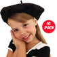 Picki Nicki Beret Hats for Women and Kids Perfect for Paris/Art Party (Set of 10, Black)