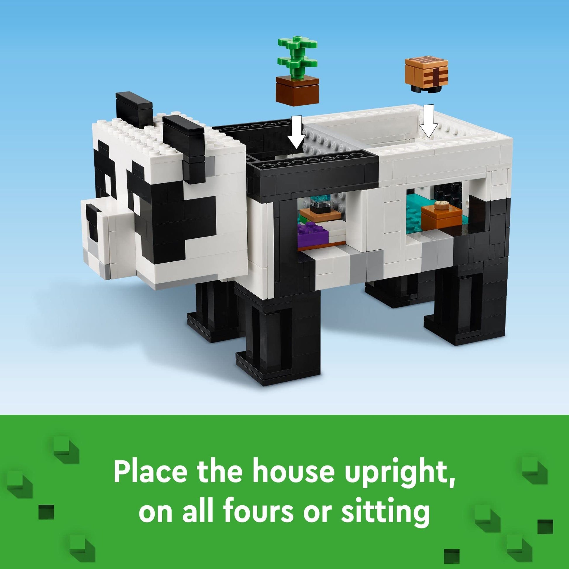 LEGO Minecraft The Panda Haven, Movable Toy House with Baby Pandas Animal Figures, Gaming Toys for Kids, Gift Idea for Boys and Girls Ages 8 Plus,