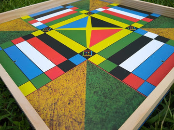 Jamaican Ludo Flag Edition (Ludi/Ludy/Loodi) | 24in x 24in Board Game | Family Game Night Activity | Fun Easy Multi-Player Entertainment
