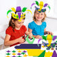 24pcs Carnival Masquerade Crown Craft Kits Carnival Paper DIY Hat Make Your Own Comedy Tragedy Face Crown Party Accessory for Masquerade Parties