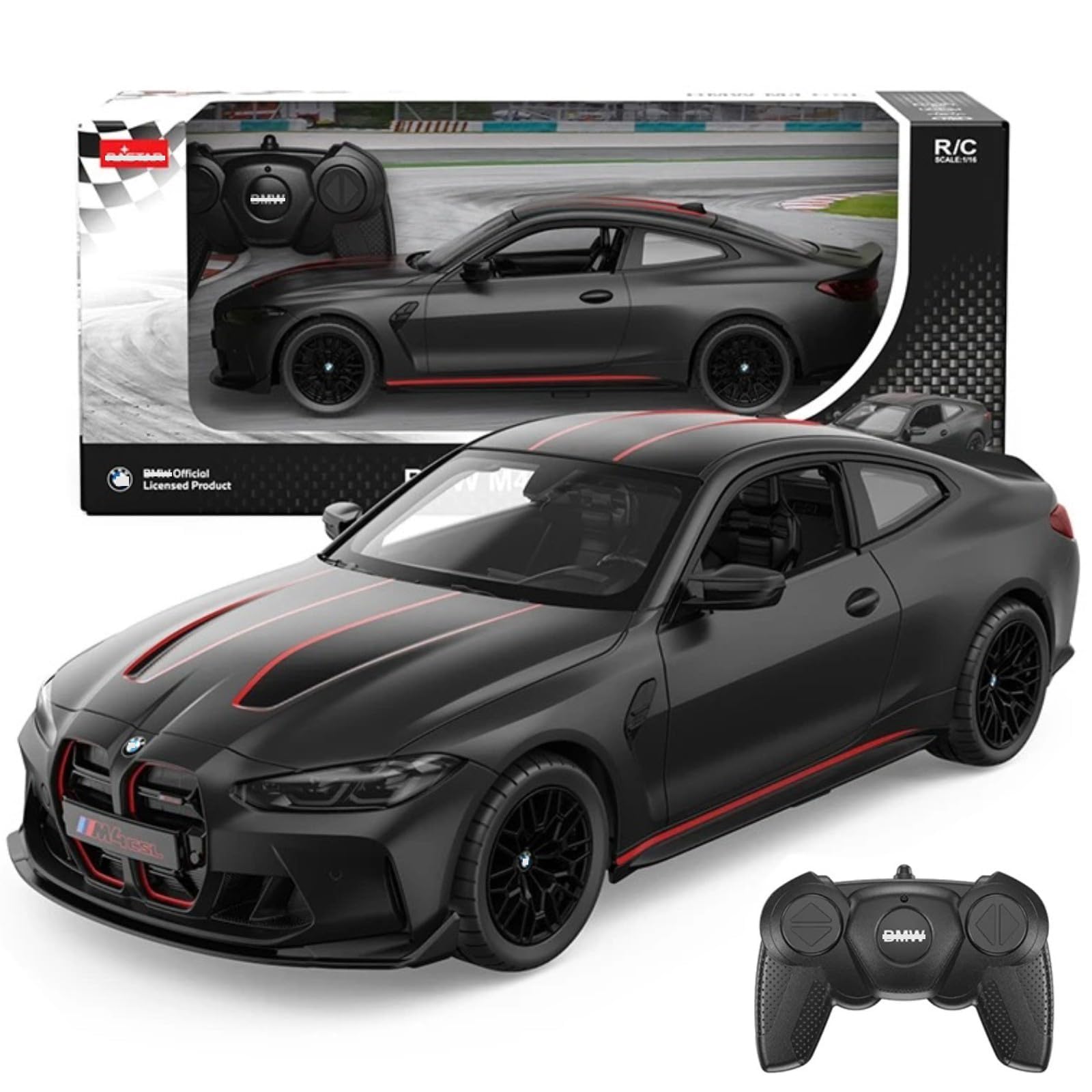 HTLNUZD 1/16 RC Alloy Raing Car for BMW-M4 CSL 50th Anniversary Sport Remote Control Vehicle Car Model Adult Collectible