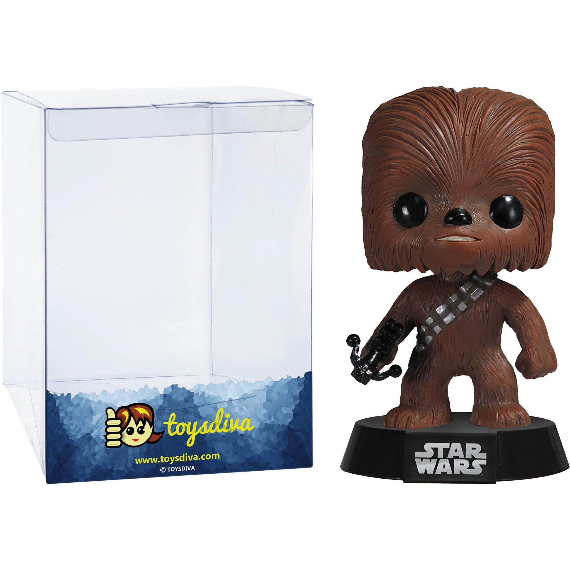 Funko Chewbacca: P o p ! Vinyl Figurine Bundle with 1 Compatible 'ToysDiva' Graphic Protector (006-02324 - B)