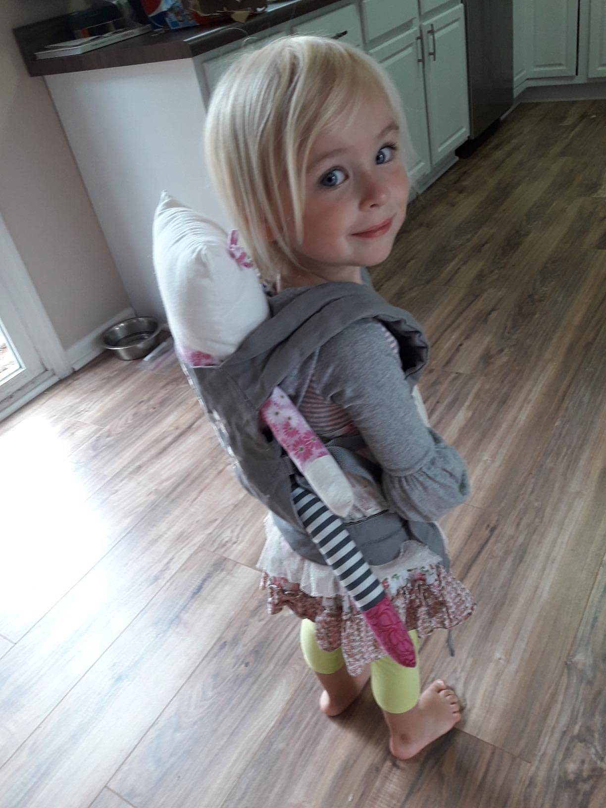 Angel Shine Cotton Baby Doll Backpack Carrier - Front and Back Accessory for Kids,Ideal for Little Girls and Boys(Grey)