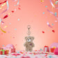 Jowxsx 1Pc Brown Bear Pink Heart Mini Keychain for Backpack,Soft Cotton Key Chain Keychain for Gift Graduation Party Favors Bag DIY Crafts Animals Car