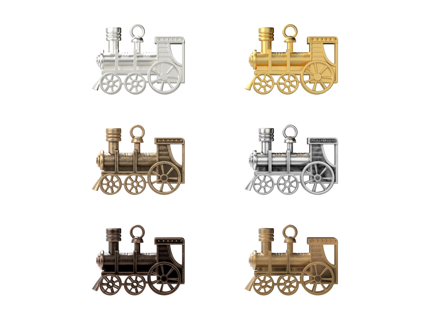 Volareo Mexican Train Marker Train Accessory - Assorted Finishes - Replacement Metal Domino Train Markers for Mexican Train Dominoes (6 Pack)