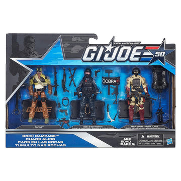 G.I. Joe, 50th Anniversary, Rock Rampage Action Figure Set [Alpine, Shock Trooper, and Rock Viper], 3.75 Inches