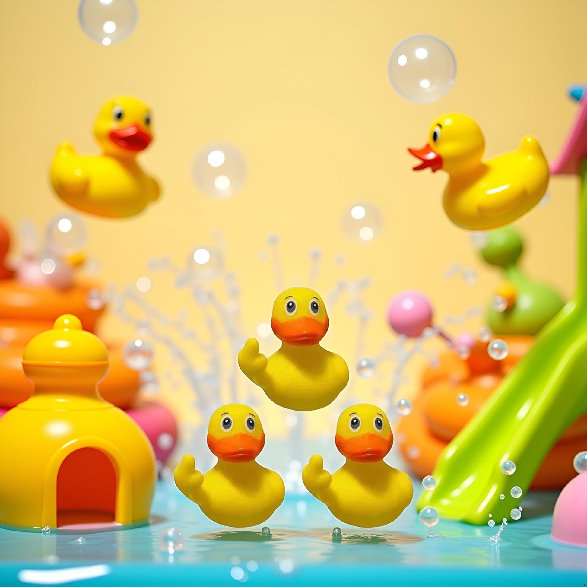 3Pcs Yellow Rubbers Ducks, Cute Small Rubbers Ducks Funny Rubber Ducky Car Accessories for Car Dashboard Decorations,Bath
