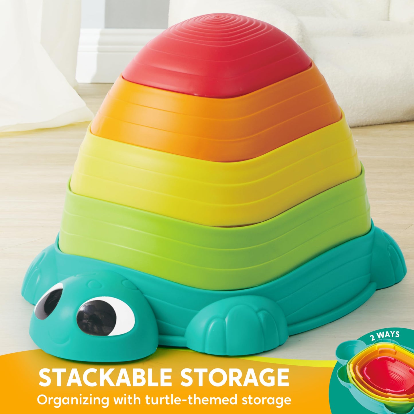 JOYIN 5 Pcs Turtle Balance Stepping Stones, Kids Turtle Path Jumping Stones, Child Obstacle Course Coordination Game Toys Indoor or Outdoor Play