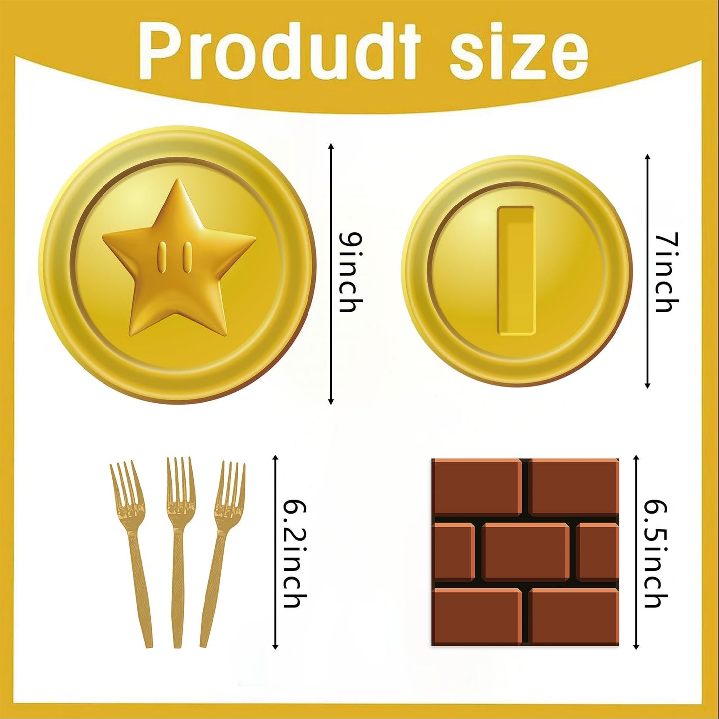 80PCS Mario Bros Birthday Supplies Kit for 20 Guests